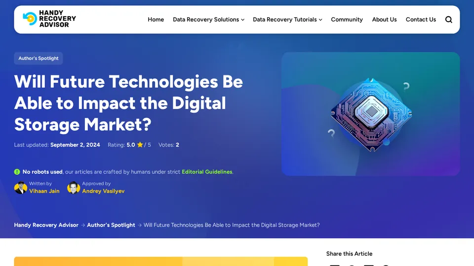 Screenshot of Will Future Technologies Impact the Digital Storage Market?