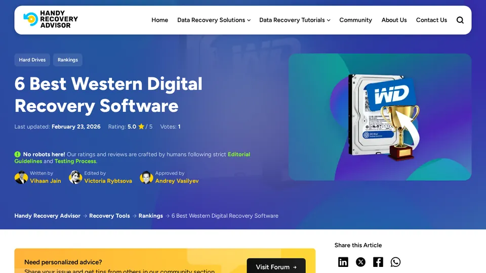 Screenshot of 6 Best Western Digital Recovery Software